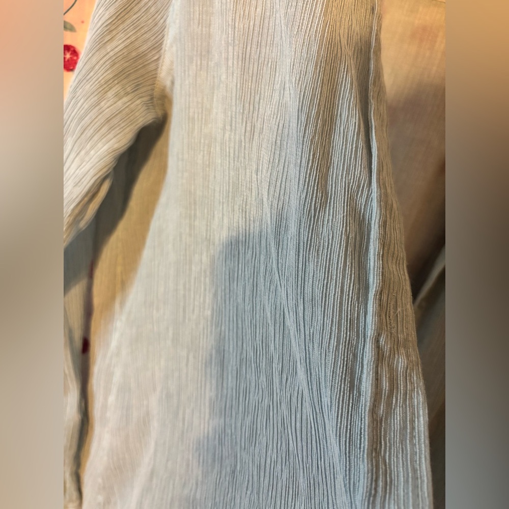 Express Light Blue Textured Button Down Nwot Size… - image 2